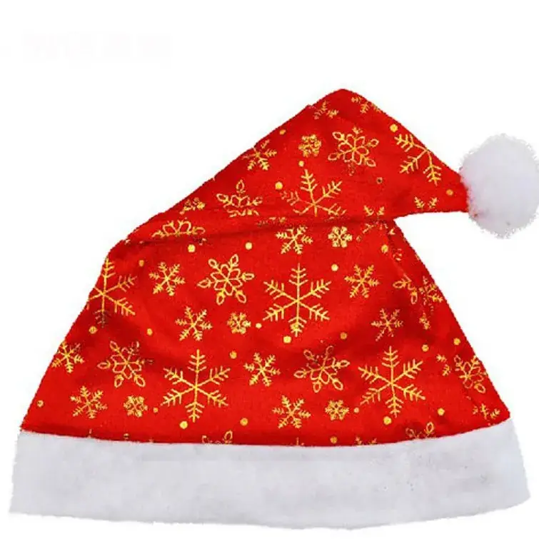 Santa Red Velvet Christmas Hat with Star Embellishment - Image 7