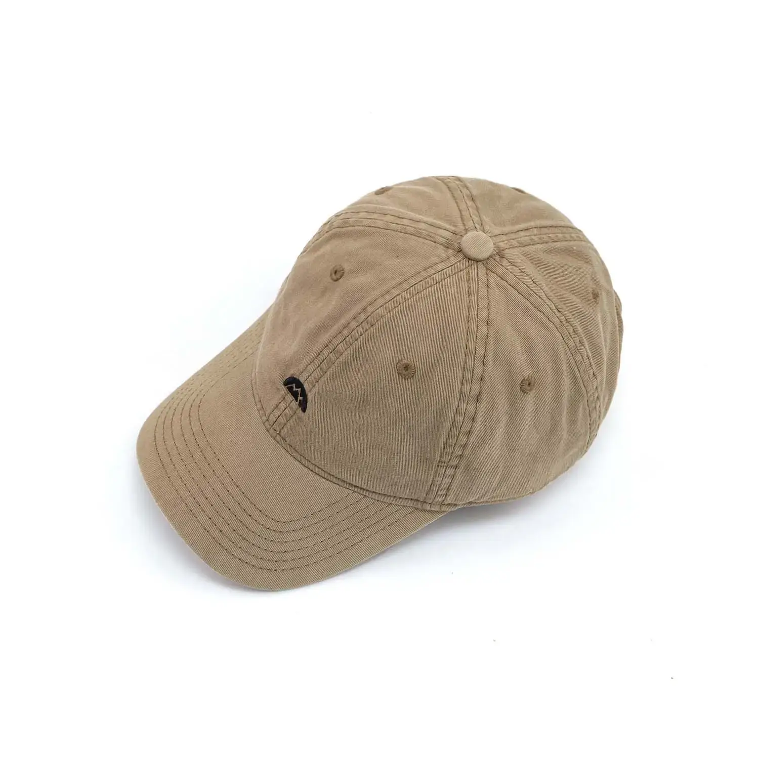 Men's Brown Cotton Baseball Cap with Sunshade - Image 6