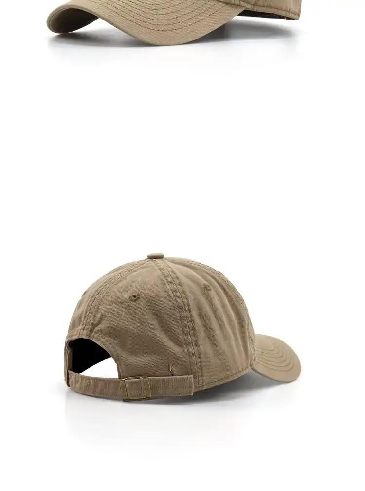 Men's Brown Cotton Baseball Cap with Sunshade — feature 10