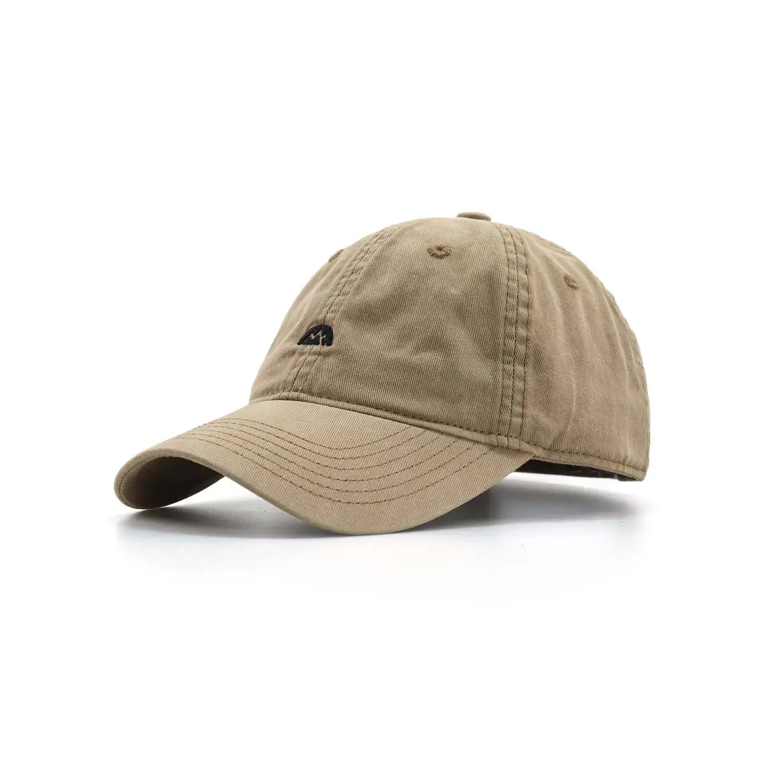 Men's Brown Cotton Baseball Cap with Sunshade - Image 4