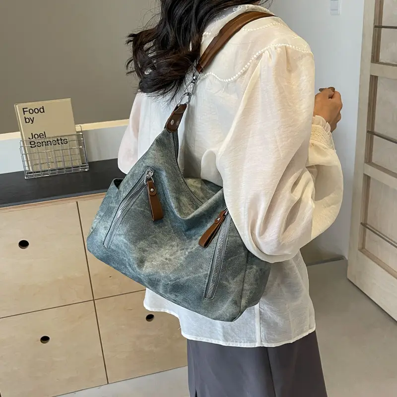 Women's Grey Crossbody Tote Bag Large Capacity 2024 - Image 3