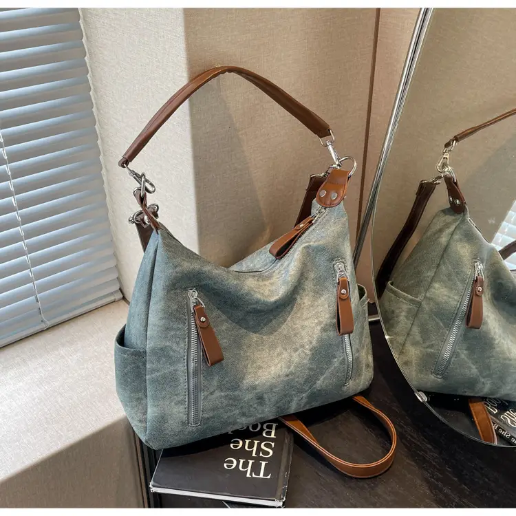 Women's Grey Crossbody Tote Bag Large Capacity 2024 — feature 11