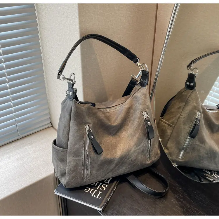 Women's Grey Crossbody Tote Bag Large Capacity 2024 — feature 15