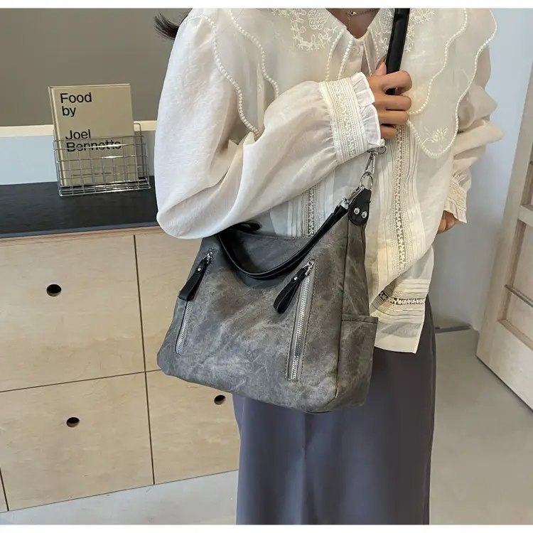 Women's Grey Crossbody Tote Bag Large Capacity 2024 — feature 20