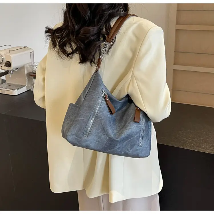 Women's Grey Crossbody Tote Bag Large Capacity 2024 — feature 25