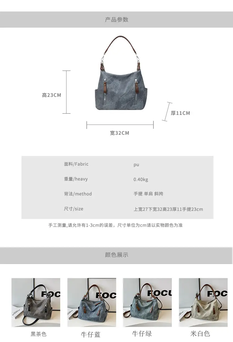 Women's Blue Suede Crossbody Tote Bag 2026 — feature 11