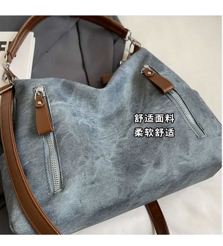 Women's Blue Suede Crossbody Tote Bag 2026 — feature 13
