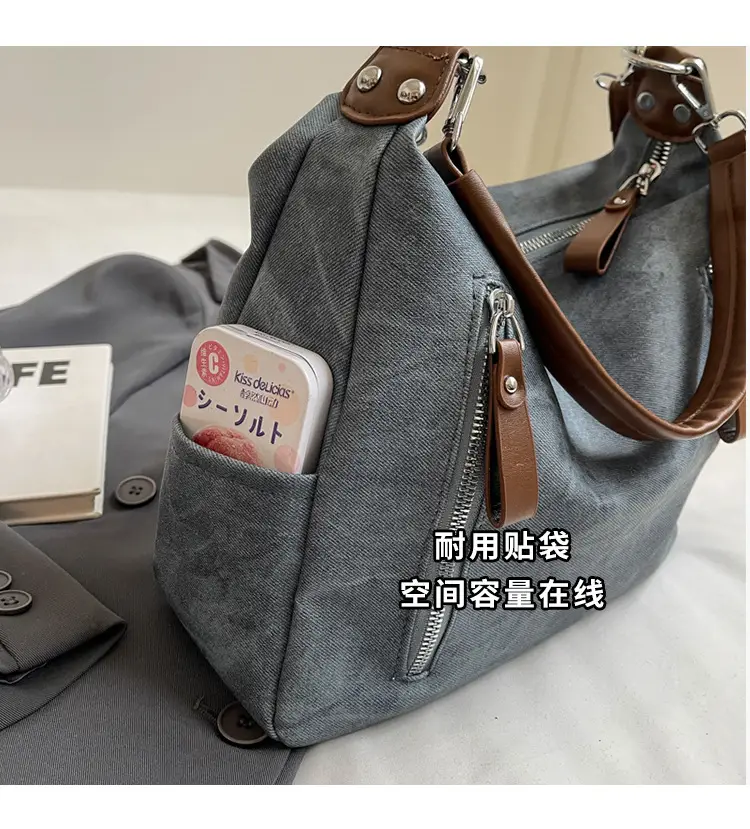 Women's Blue Suede Crossbody Tote Bag 2026 — feature 17