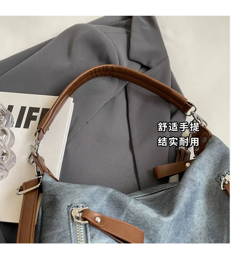 Women's Blue Suede Crossbody Tote Bag 2026 — feature 18