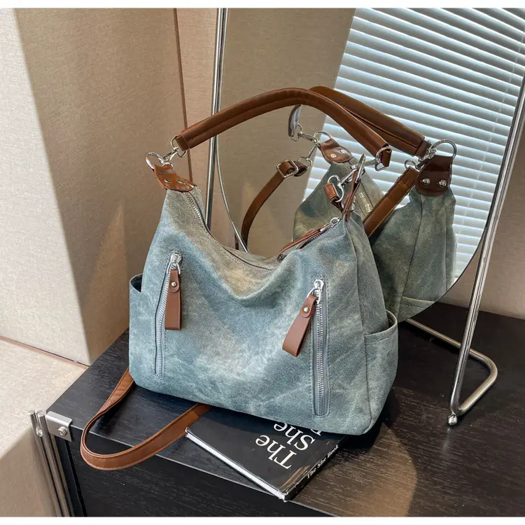 Women's Blue Suede Crossbody Tote Bag 2026 — feature 21