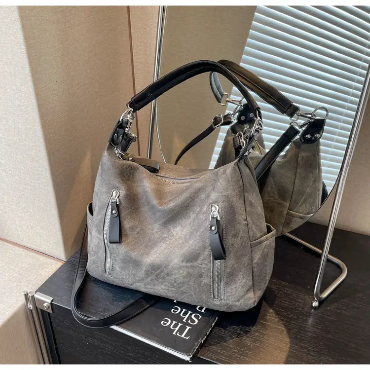 Women's Blue Suede Crossbody Tote Bag 2026 — feature 25