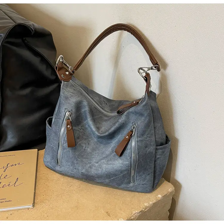 Women's Blue Suede Crossbody Tote Bag 2026 — feature 27