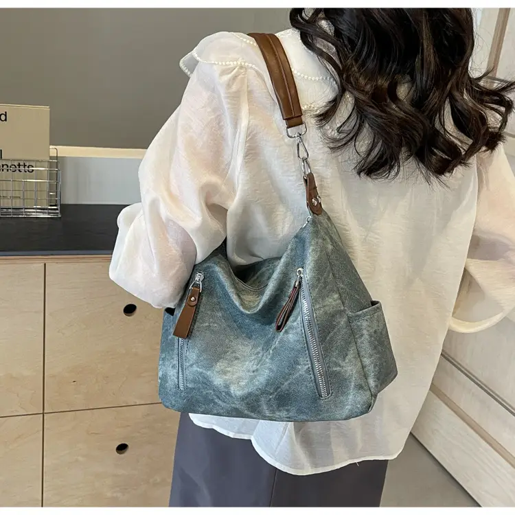 Women's Blue Suede Crossbody Tote Bag 2026 — feature 32