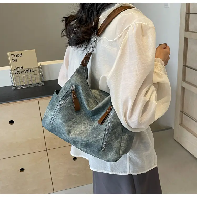 Women's Blue Suede Crossbody Tote Bag 2026 — feature 33