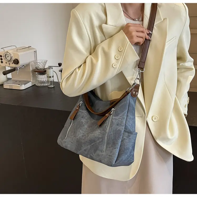 Women's Blue Suede Crossbody Tote Bag 2026 — feature 35