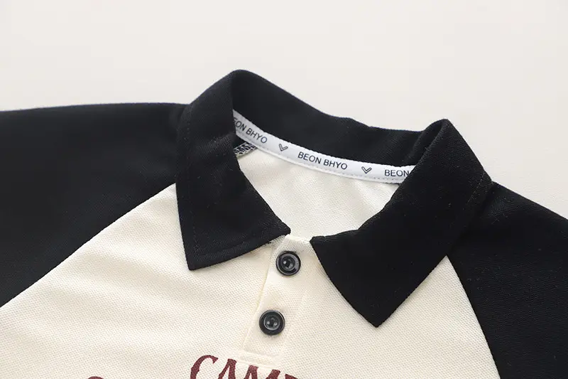 Children's Cotton Polo Shirt Set Black White Camp Crustallake — feature 6