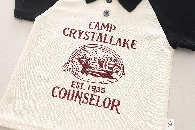 Children's Cotton Polo Shirt Set Black White Camp Crustallake — feature 8