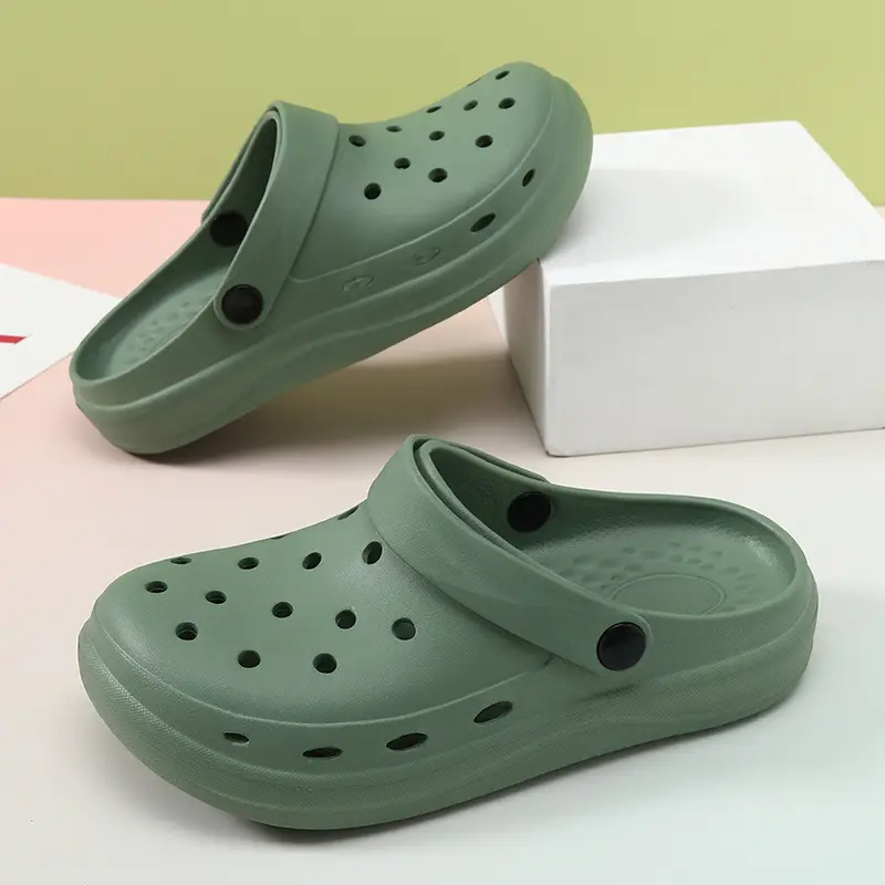 2024 New Summer Hole Shoes Eva Deodorant Women's Outer Wear Wear-resistant Non-slip Height-increasing Fashionable Shit-feeling Sandals and Slippers - Image 7