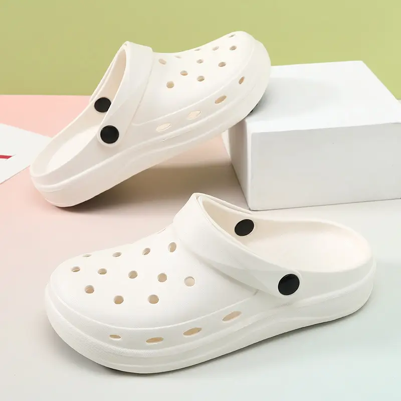 2024 New Summer Hole Shoes Eva Deodorant Women's Outer Wear Wear-resistant Non-slip Height-increasing Fashionable Shit-feeling Sandals and Slippers - Image 8