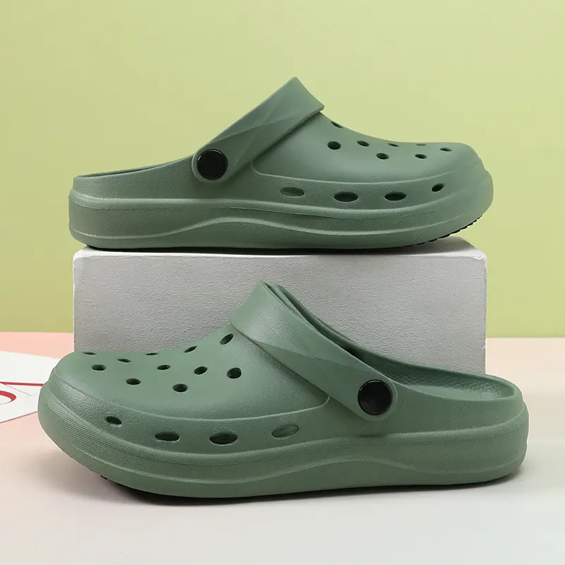 2024 New Summer Hole Shoes Eva Deodorant Women's Outer Wear Wear-resistant Non-slip Height-increasing Fashionable Shit-feeling Sandals and Slippers - Image 2