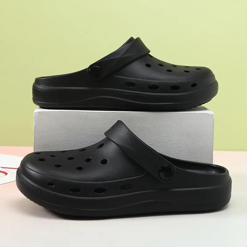 2024 New Summer Hole Shoes Eva Deodorant Women's Outer Wear Wear-resistant Non-slip Height-increasing Fashionable Shit-feeling Sandals and Slippers - Image 4