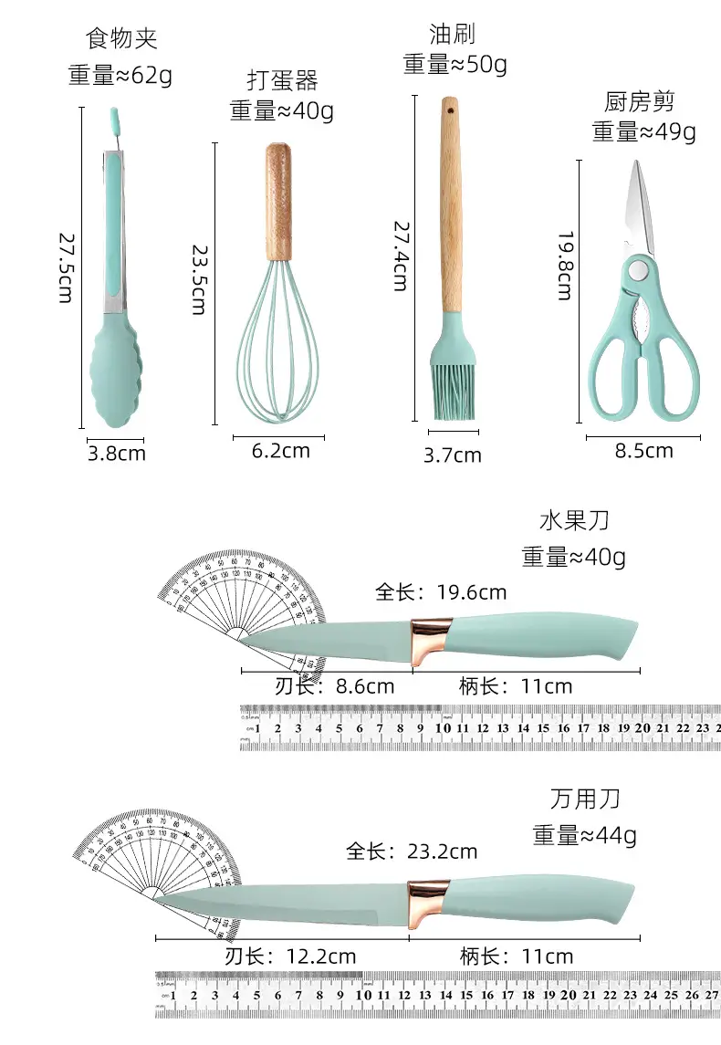 Silicone Kitchenware 19-Piece Set Kitchen Utensils Cooking Spatula and Spoon with Storage Bucket Knife Combination Set High Temperature Resistant — feature 4