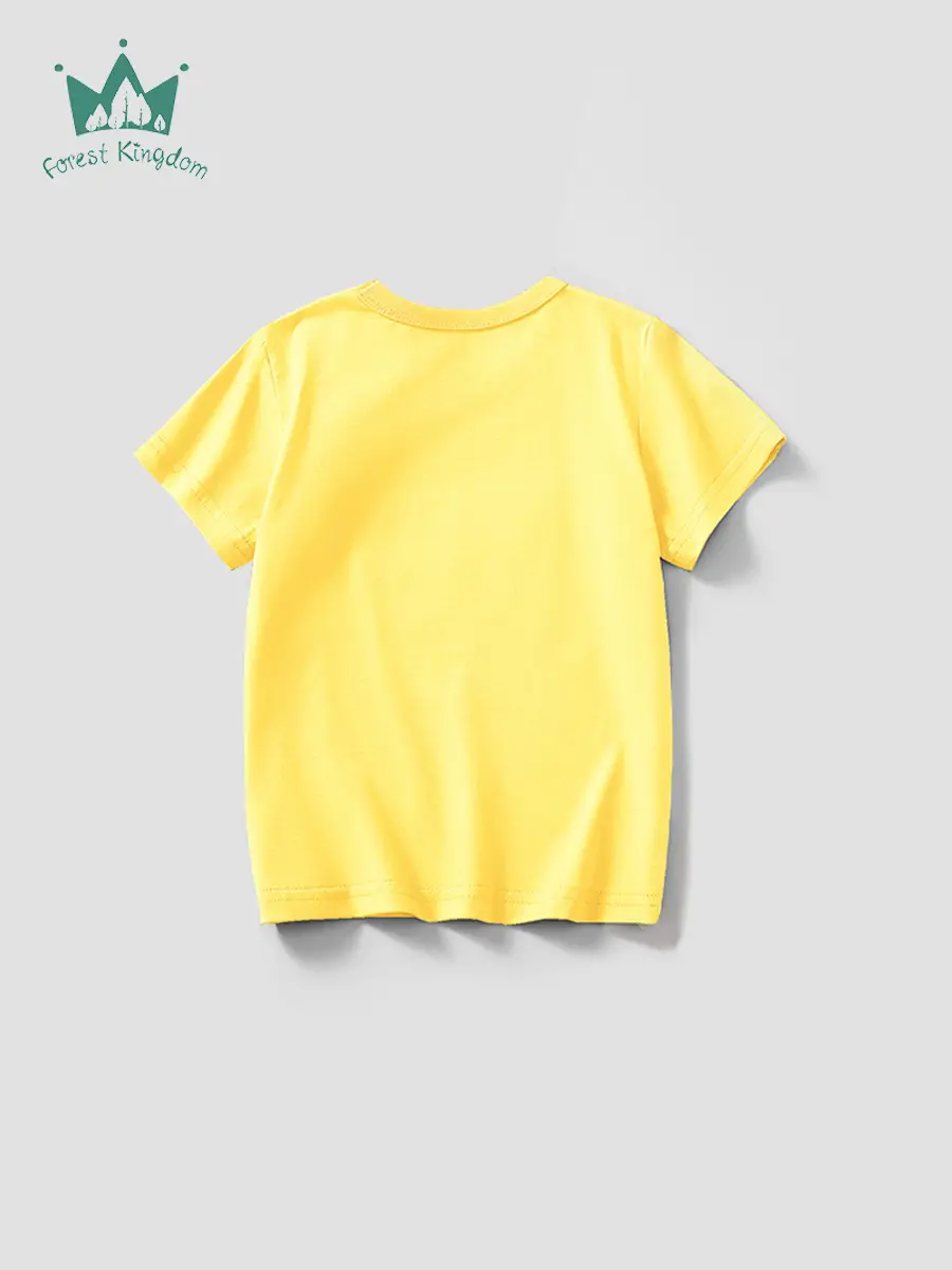 Yellow T-Shirt for Boys Pure Cotton Summer Casual - Image 3