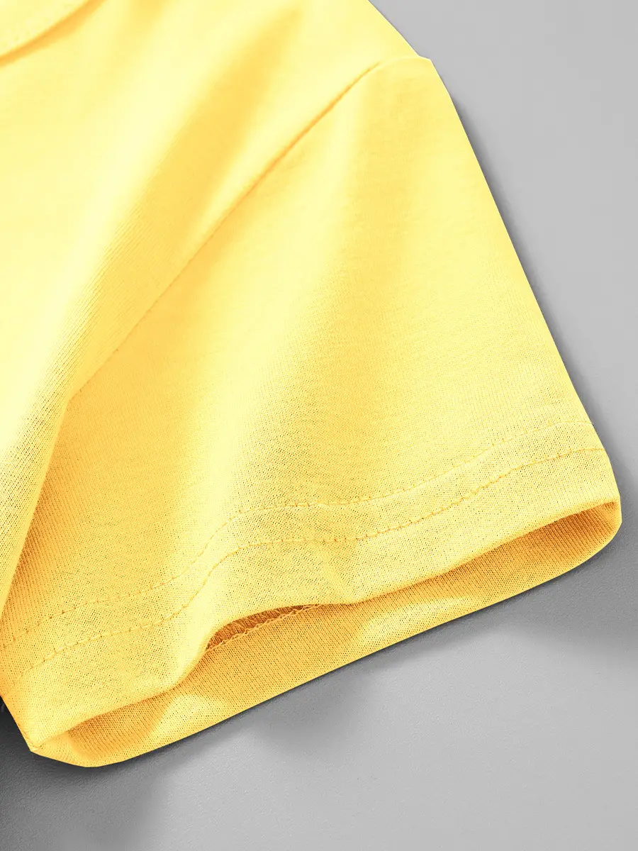 Yellow T-Shirt for Boys Pure Cotton Summer Casual - Image 5