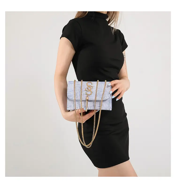 Women's White Chain Shoulder Crossbody Bag Mori Style Small — feature 12