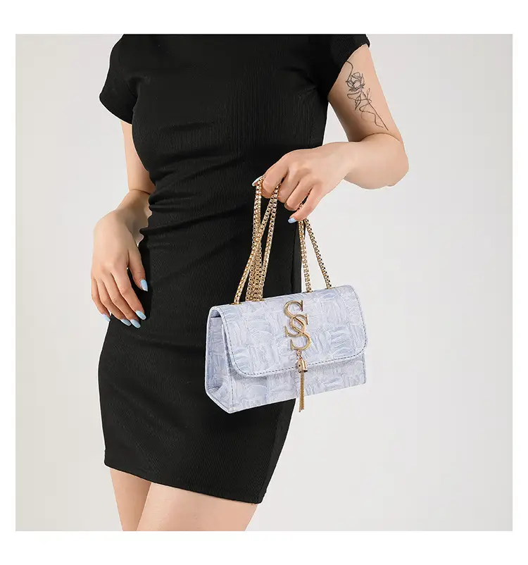 Women's White Chain Shoulder Crossbody Bag Mori Style Small — feature 13