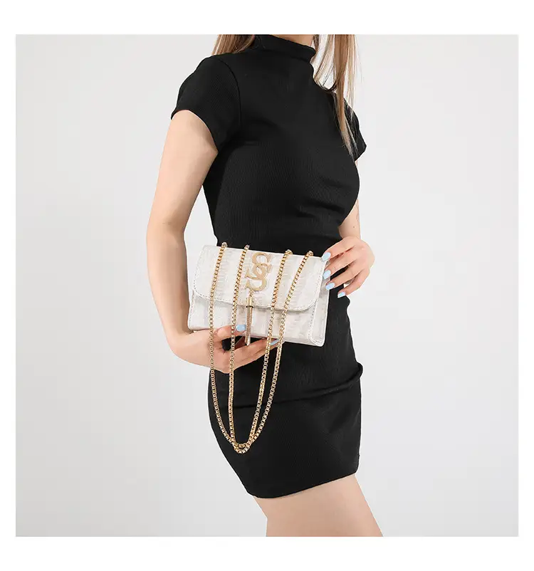 Women's White Chain Shoulder Crossbody Bag Mori Style Small — feature 18