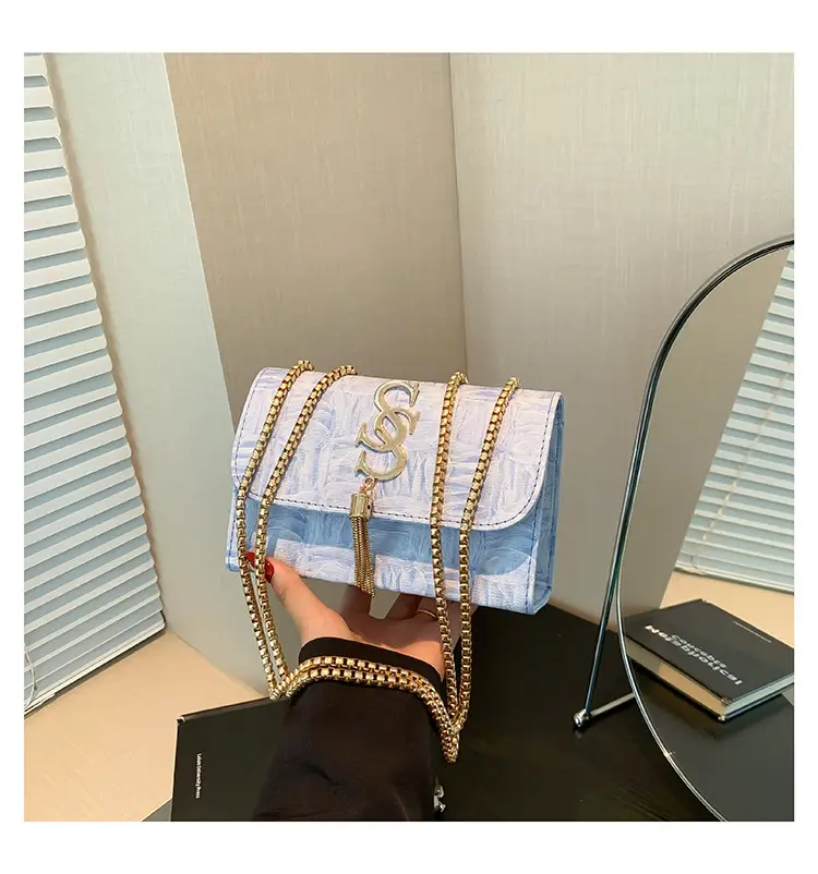 Women's White Chain Shoulder Crossbody Bag Mori Style Small - Image 4