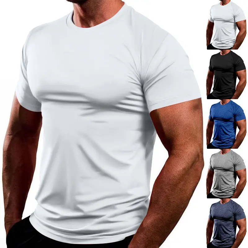 Men's Pure Color Quick-Drying T-Shirt White — feature 2