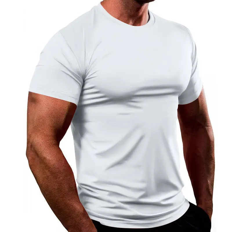 Men's Pure Color Quick-Drying T-Shirt White — feature 4