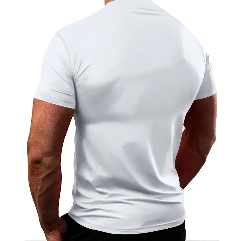 Men's Pure Color Quick-Drying T-Shirt White — feature 5