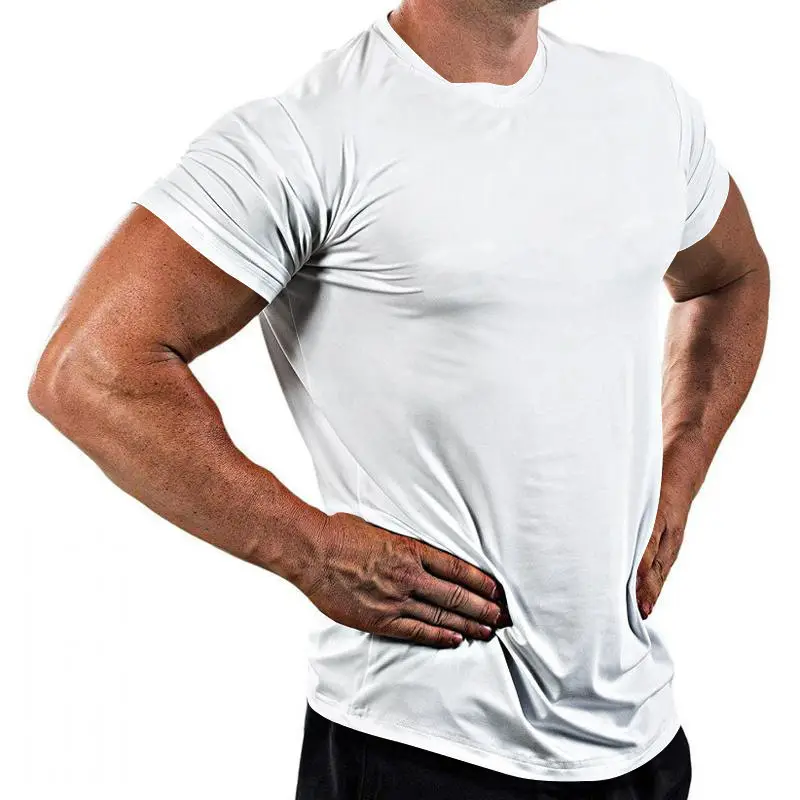 Men's Pure Color Quick-Drying T-Shirt White — feature 6