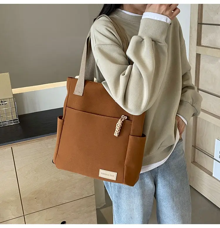 Women's Large Capacity Japanese Canvas Shoulder Bag — feature 13
