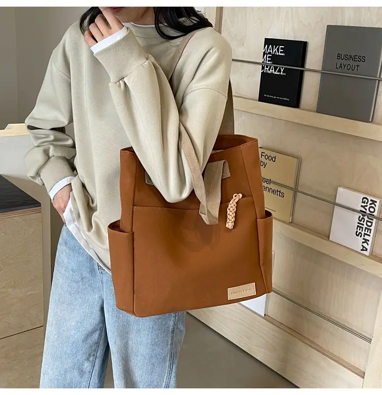 Women's Large Capacity Japanese Canvas Shoulder Bag — feature 16
