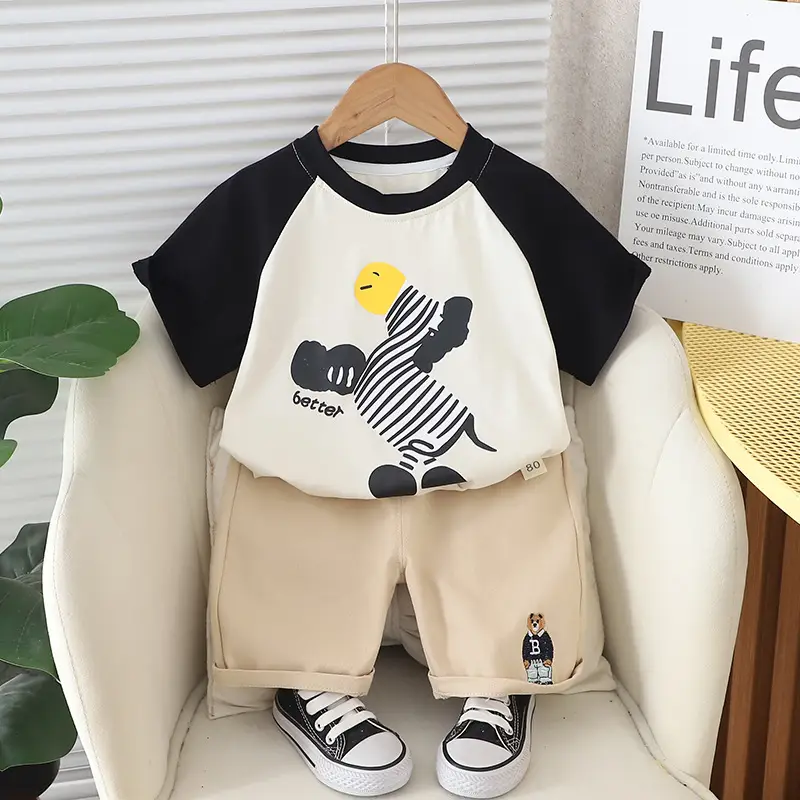 Kids Korean Style 2Pc Shorts Set Summer Boys - Image 2