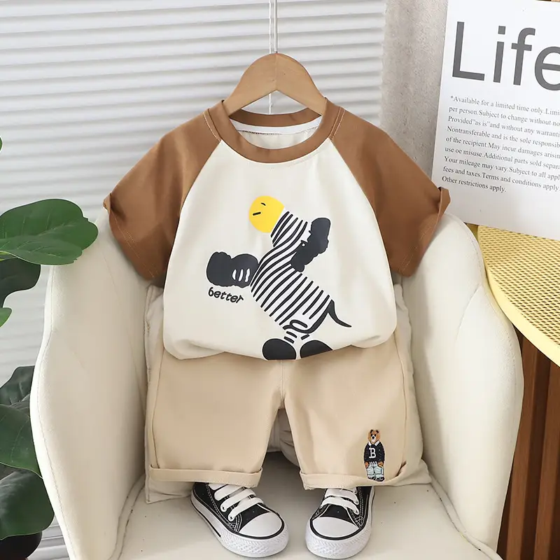 Kids Korean Style 2Pc Shorts Set Summer Boys - Image 3