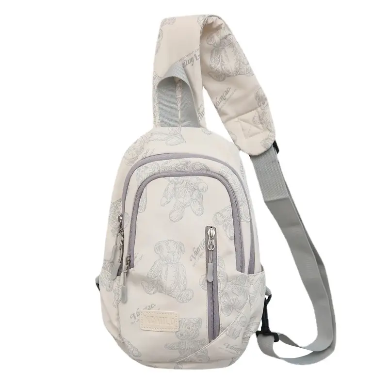 Bear Print Crossbody Bag for Girls Boys Junior High