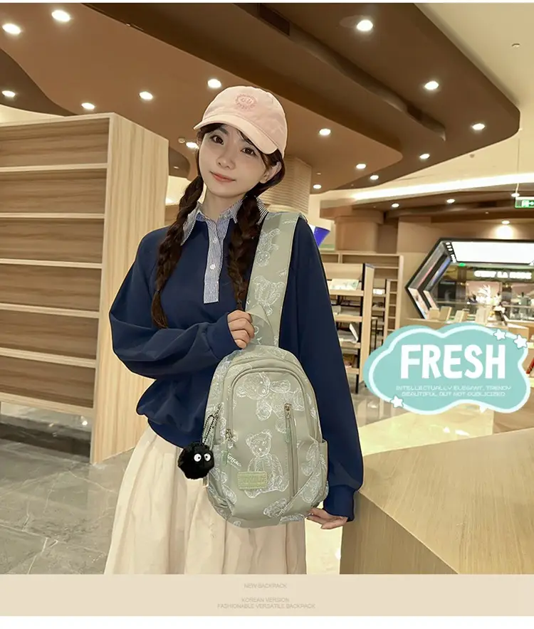Bear Print Crossbody Bag for Girls Boys Junior High — feature 5