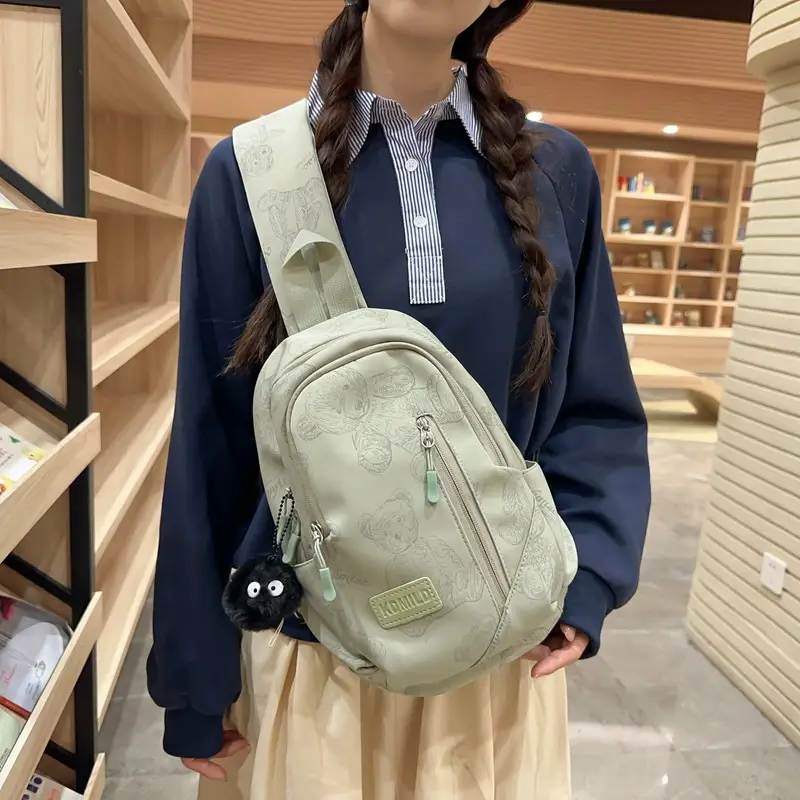 Bear Print Crossbody Bag for Girls Boys Junior High