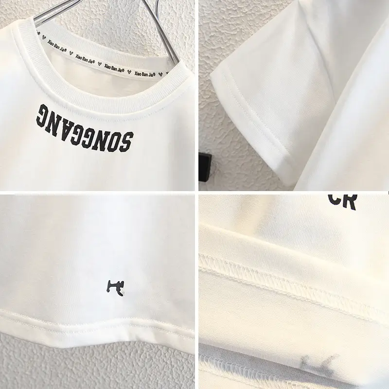 Boys White Cotton T-Shirt 51 Short Sleeve - Image 4