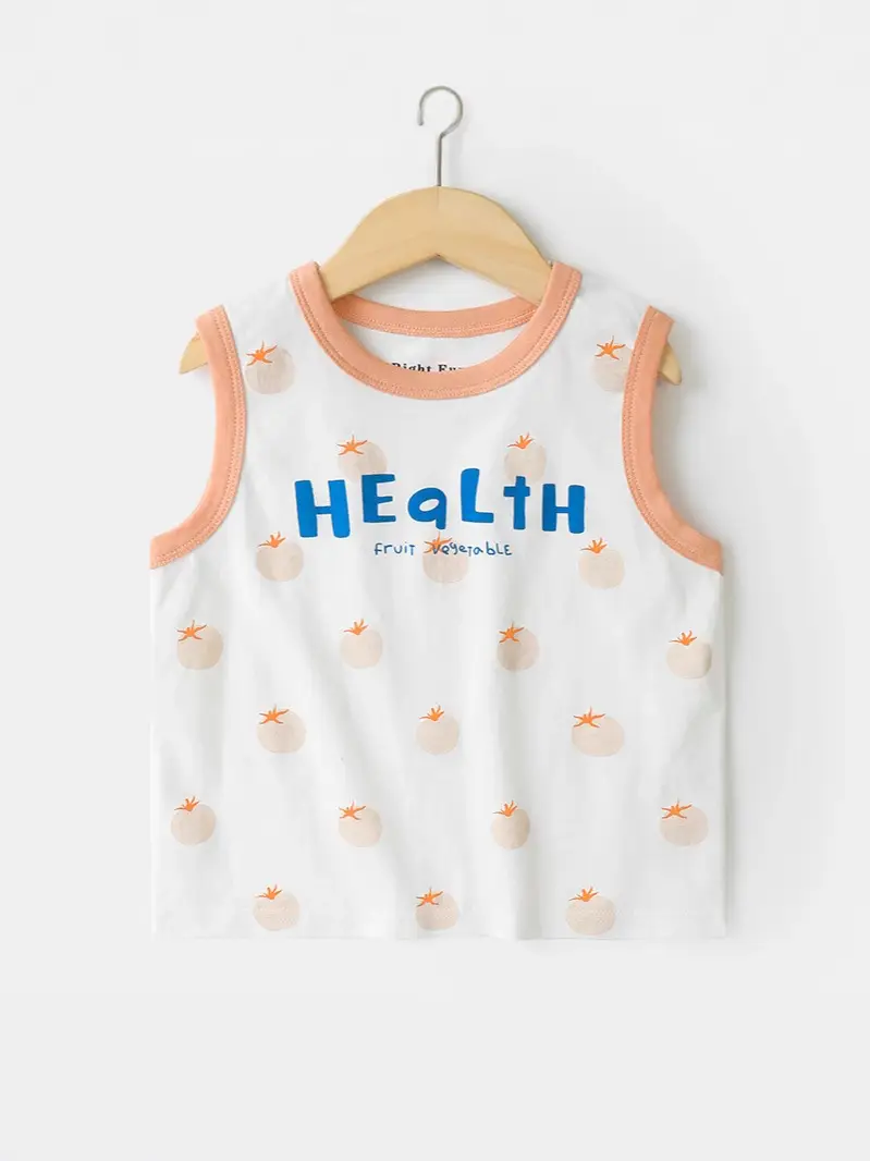 Boys Pure Cotton Sleeveless Vest Summer Health Print