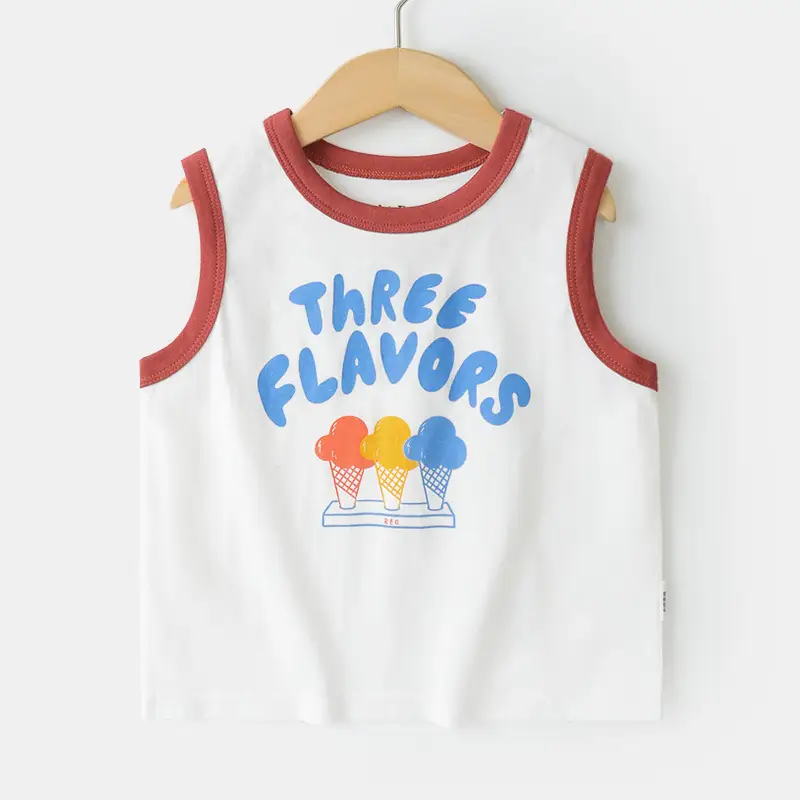Boys Pure Cotton Sleeveless Vest Summer Health Print