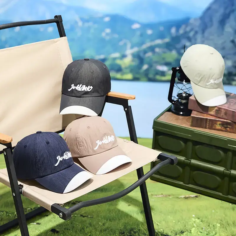 2025 Spliced Baseball Cap Navy Blue White Logo Outdoor Sun Protection