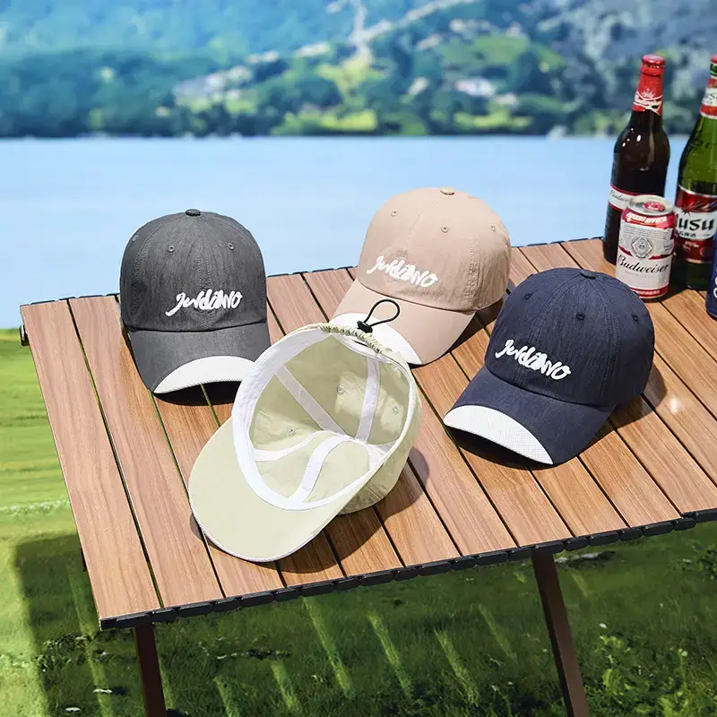 2025 Spliced Baseball Cap Navy Blue White Logo Outdoor Sun Protection