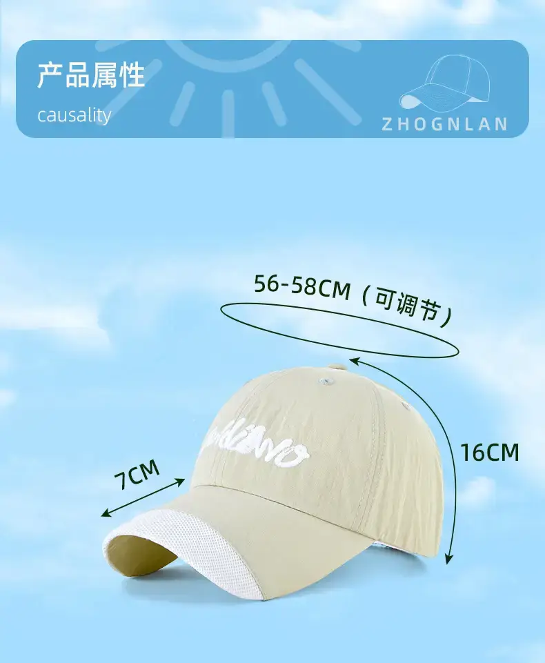 2025 Spliced Baseball Cap Navy Blue White Logo Outdoor Sun Protection — feature 19