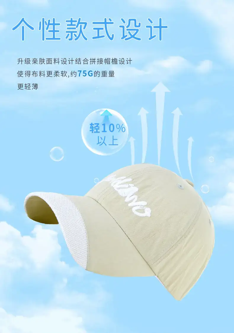 2025 Spliced Baseball Cap Navy Blue White Logo Outdoor Sun Protection — feature 9